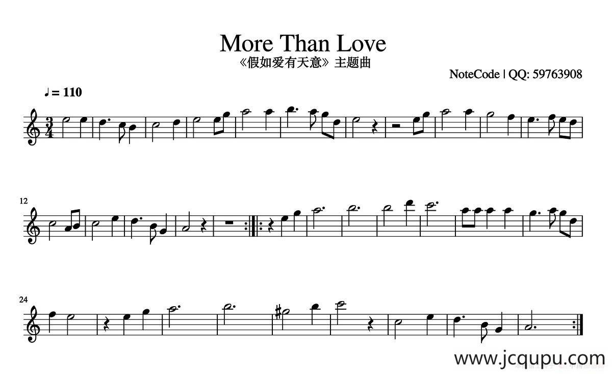 More Than Love（韩国电影《假如爱有天意》主题曲）简谱