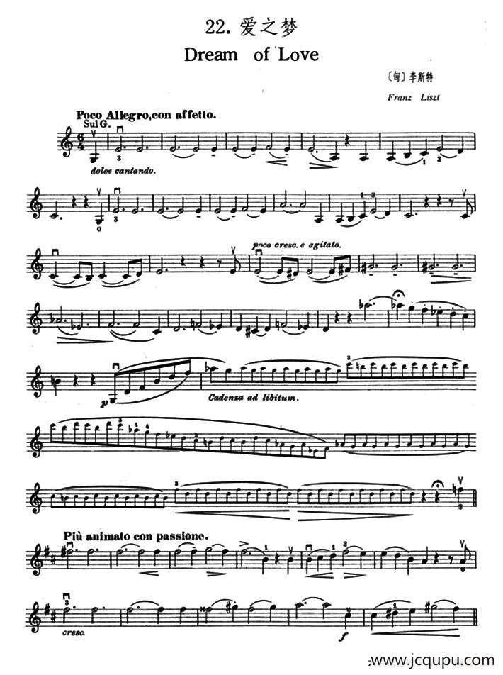 Dream of Love（爱之梦）简谱