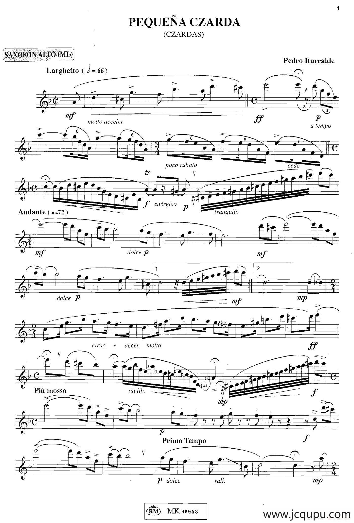 Pequena Czarda（小查尔达什）简谱