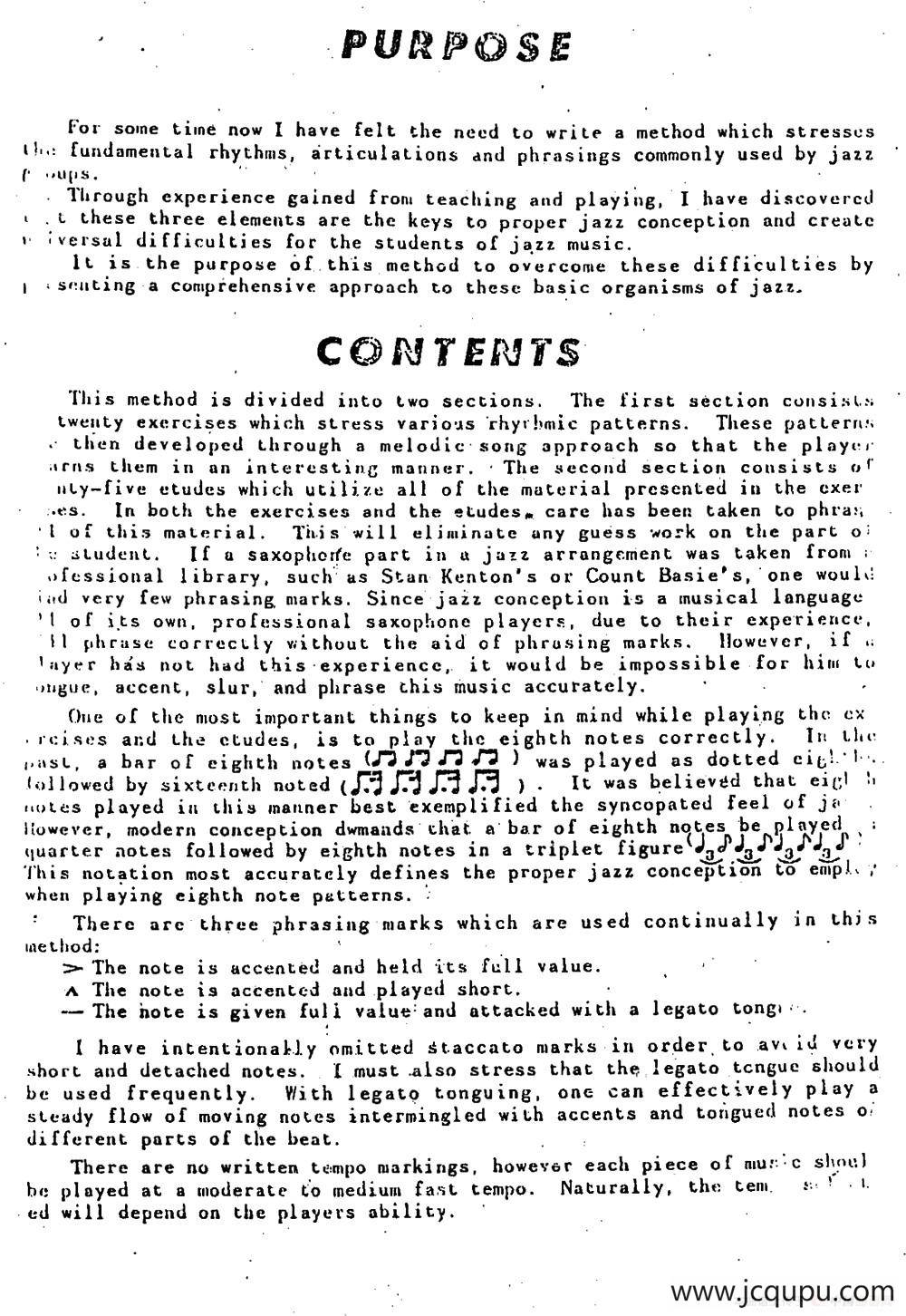 Intermediate Jazz Conception by Lennie Niehaus（20 Jazz Exercises）简谱