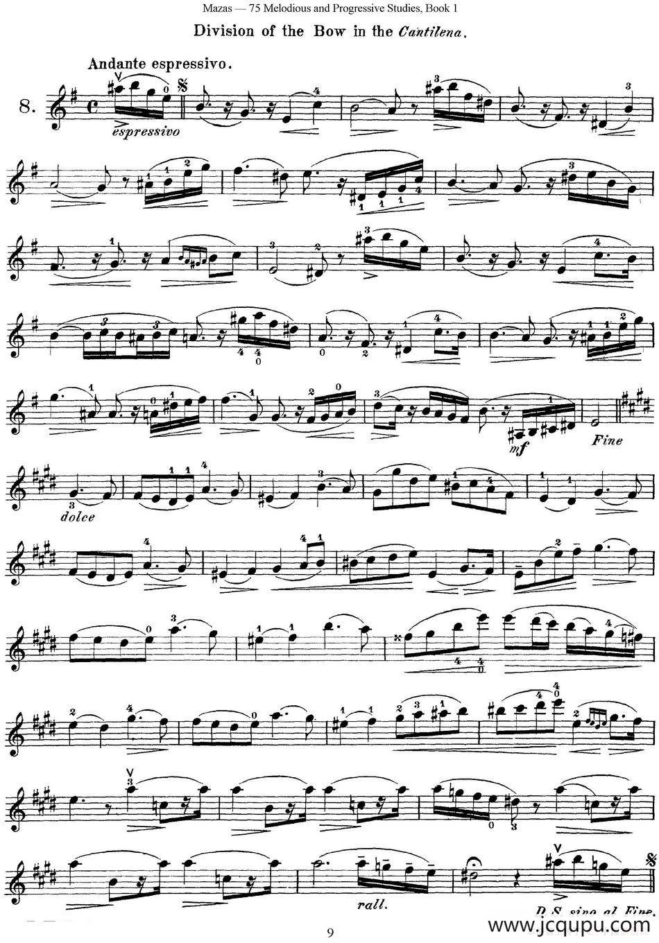 马扎斯小提琴练习曲 Op.36 第一册 特殊练习曲（8）简谱