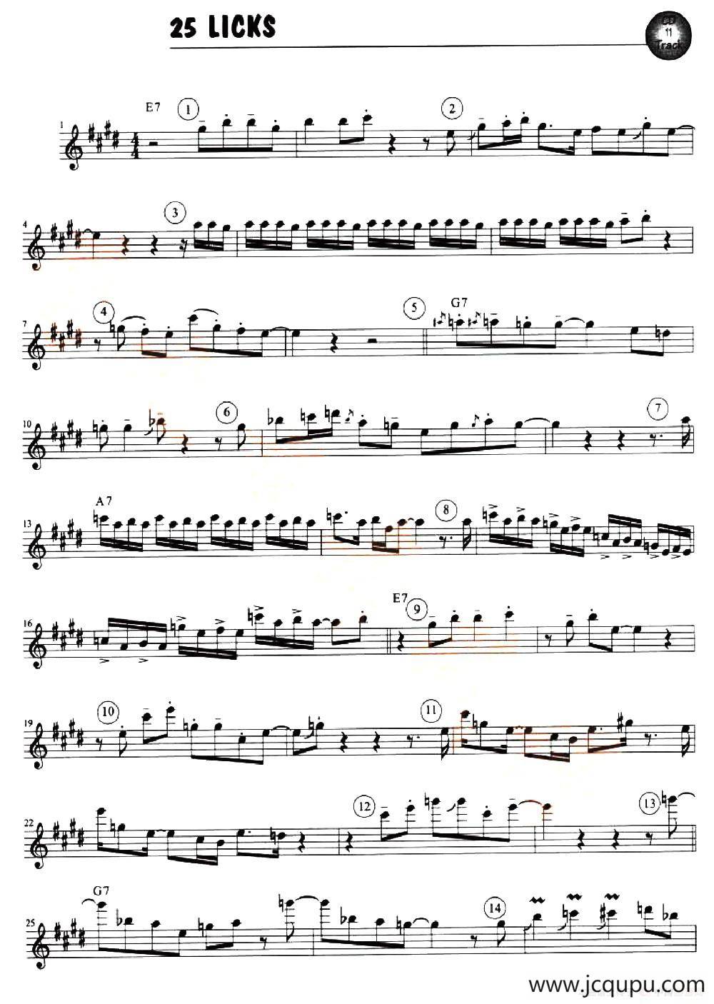 25 LICKS简谱