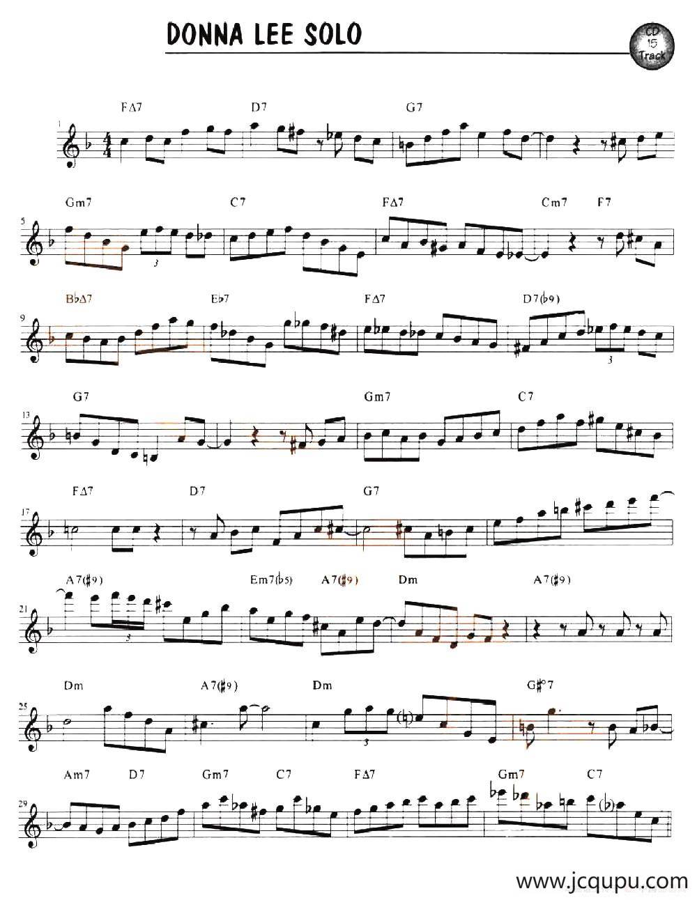 DONNA LEE SOLO简谱