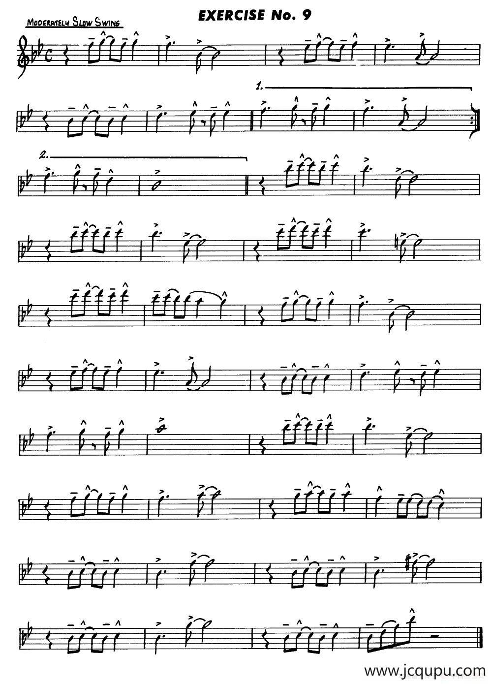 Basic Jazz Conception for saxophone（EXERCISE No.9）简谱