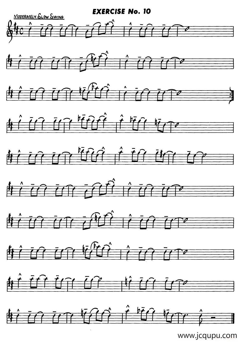 Basic Jazz Conception for saxophone（EXERCISE No.10）简谱