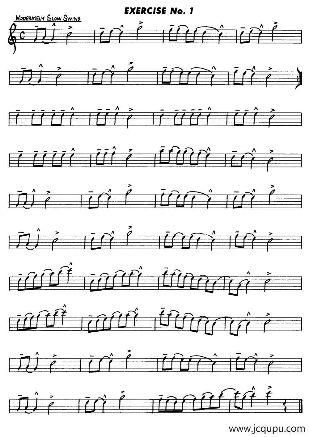 Basic Jazz Conception for saxophone（EXERCISE No.1）简谱