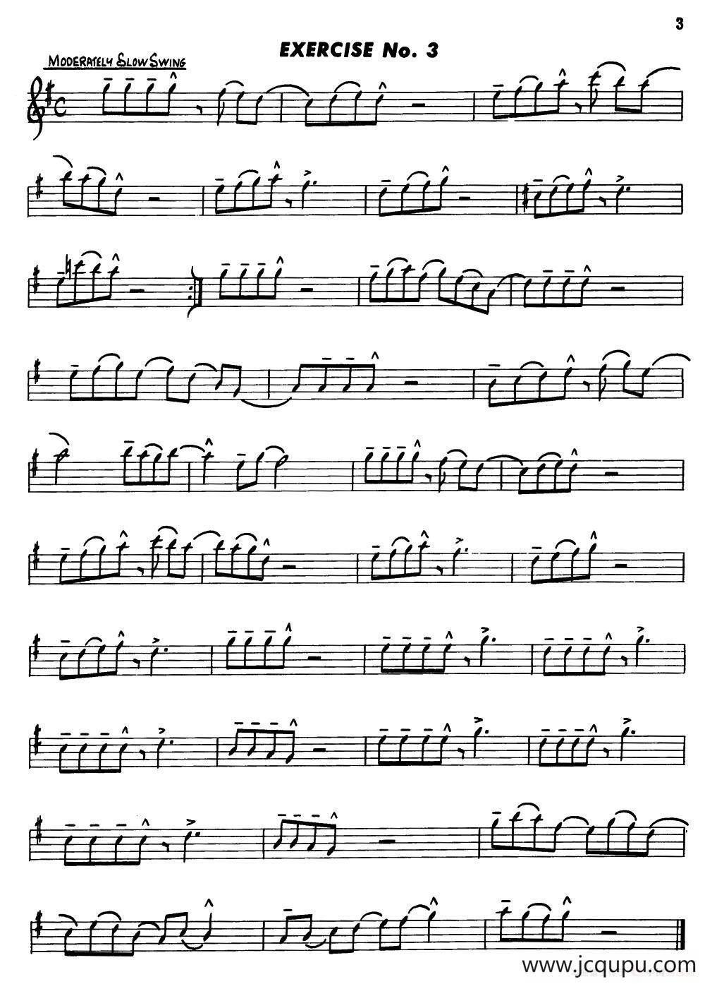 Basic Jazz Conception for saxophone（EXERCISE No.3）简谱