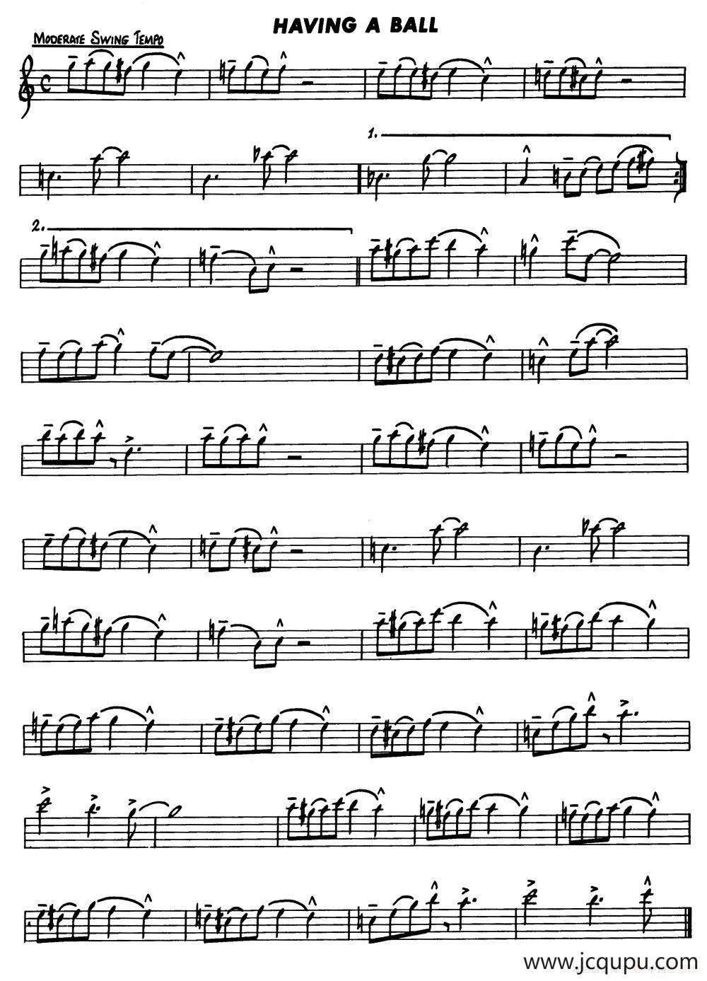 Basic Jazz Conception for saxophone（HAVING A BALL）简谱