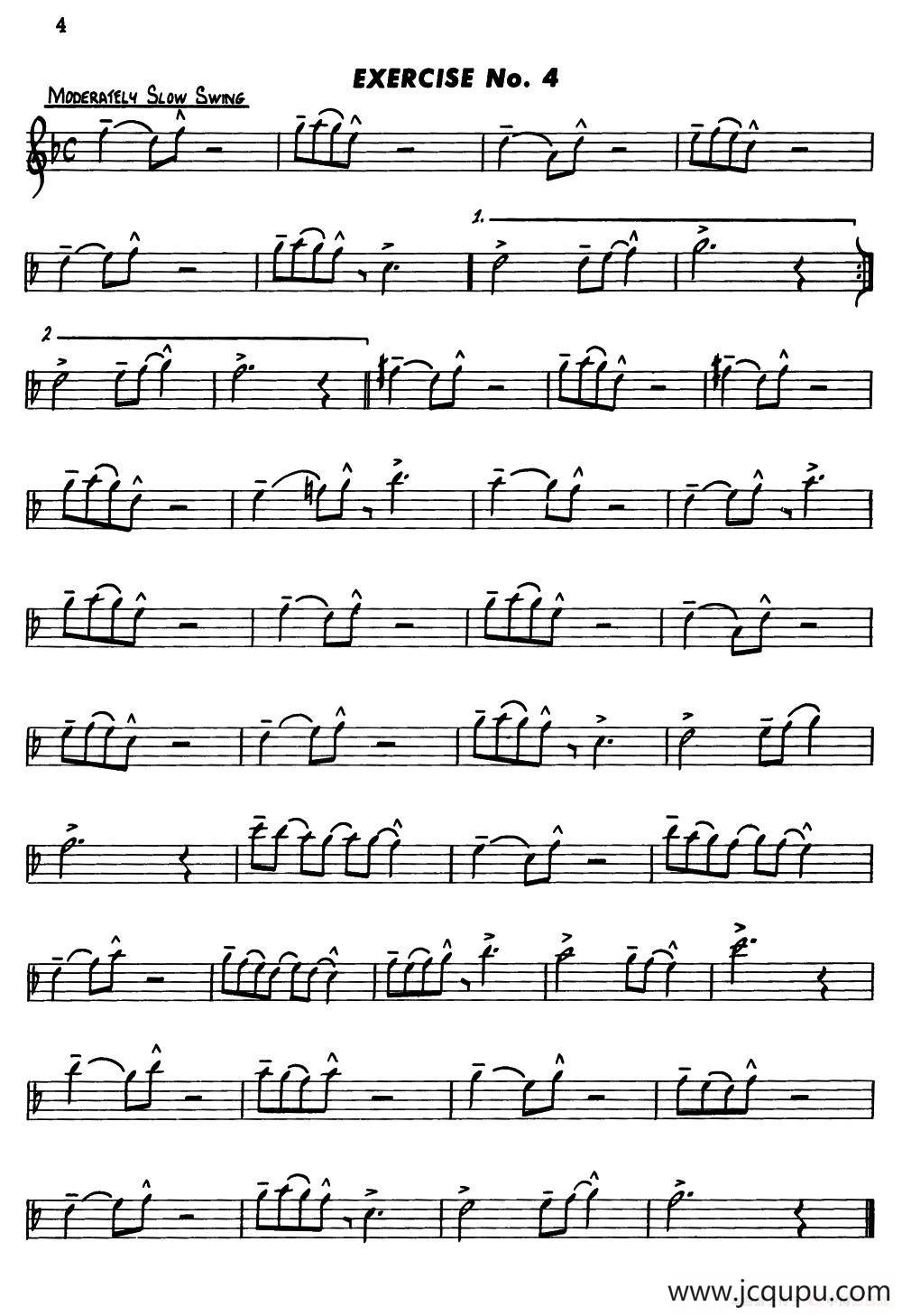 Basic Jazz Conception for saxophone（EXERCISE No.4）简谱
