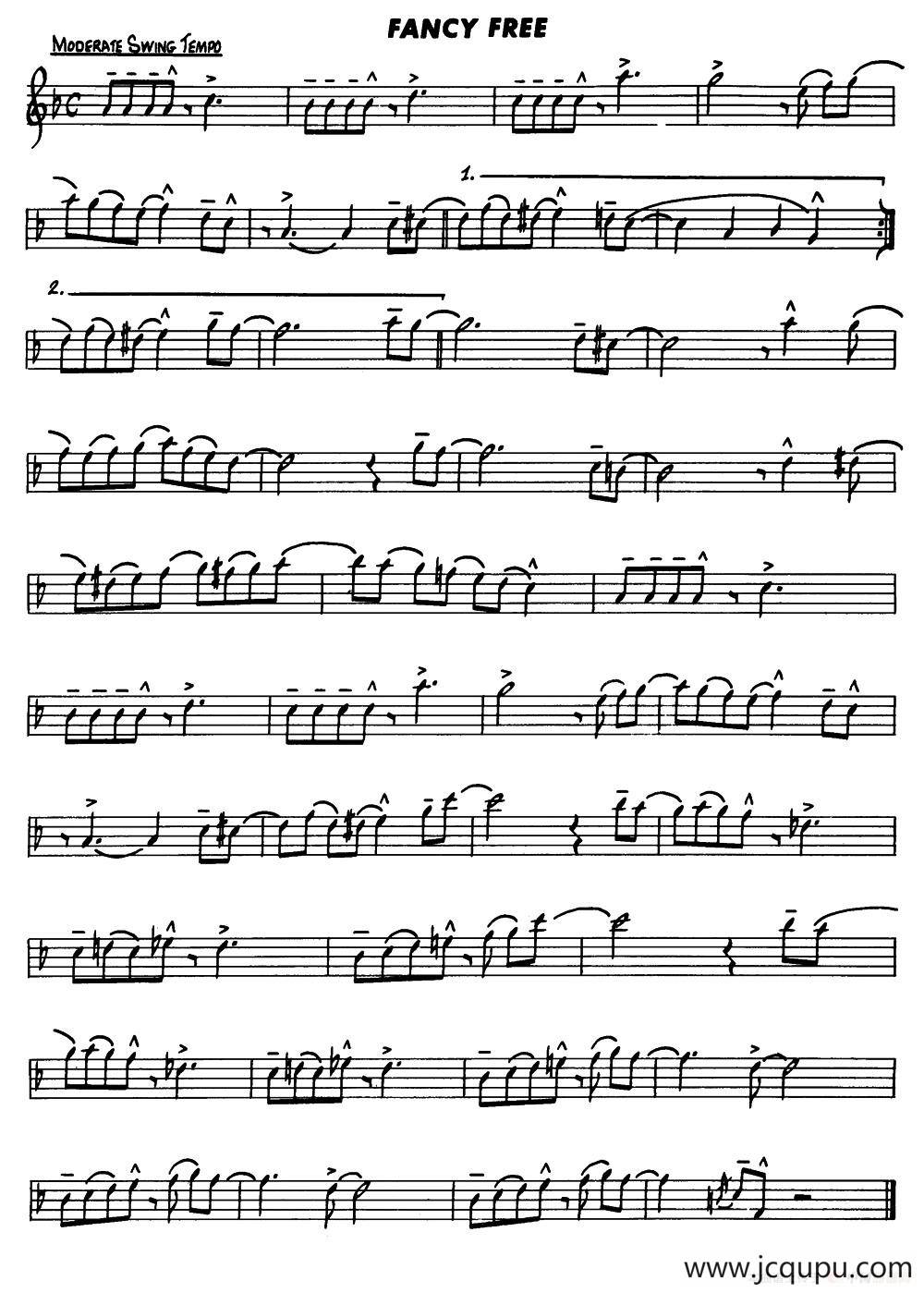 Basic Jazz Conception for saxophone（FANCY FREE）简谱