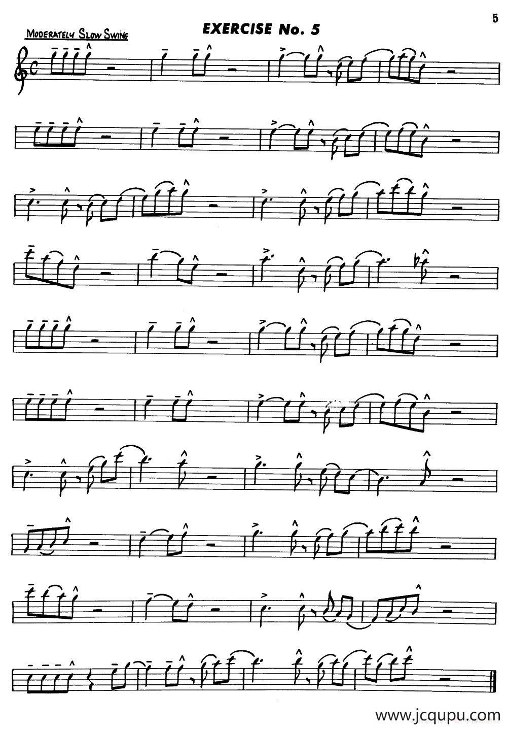 Basic Jazz Conception for saxophone（EXERCISE No.5）简谱