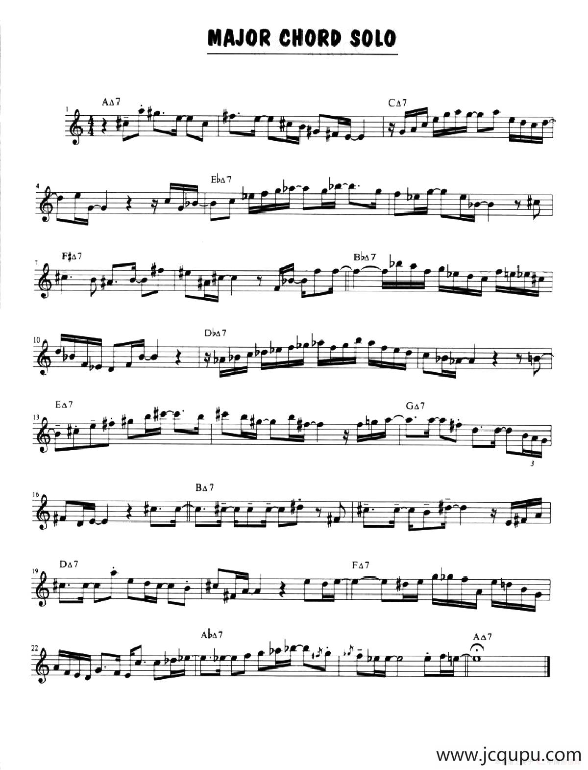 MAJOR CHORD SOLO简谱