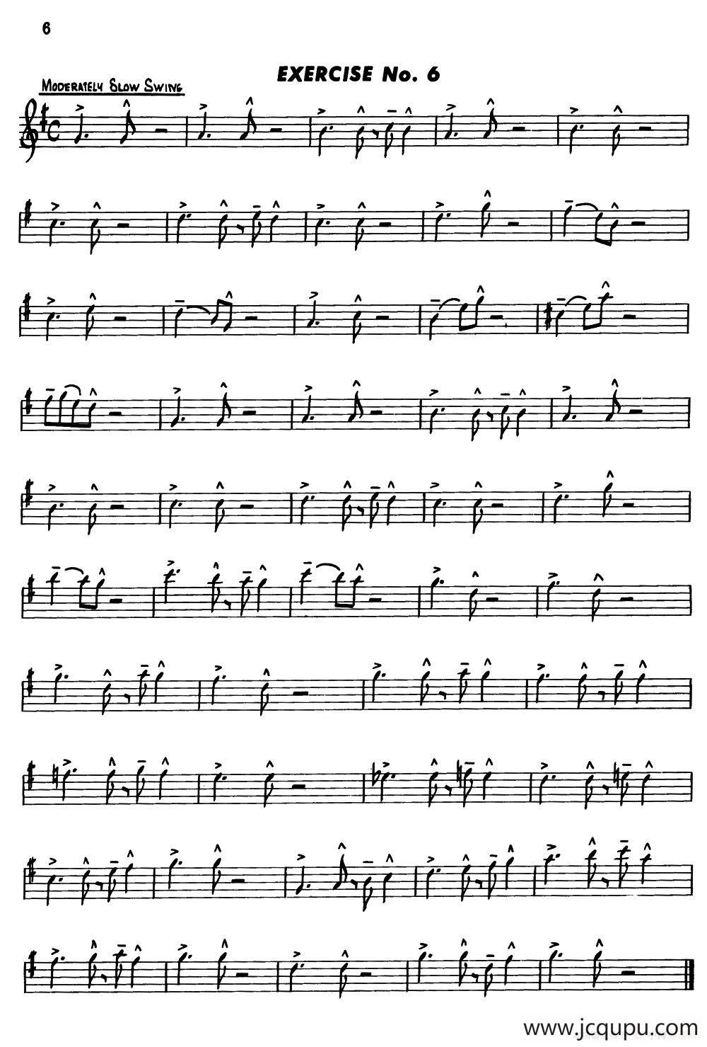 Basic Jazz Conception for saxophone（EXERCISE No.6）简谱