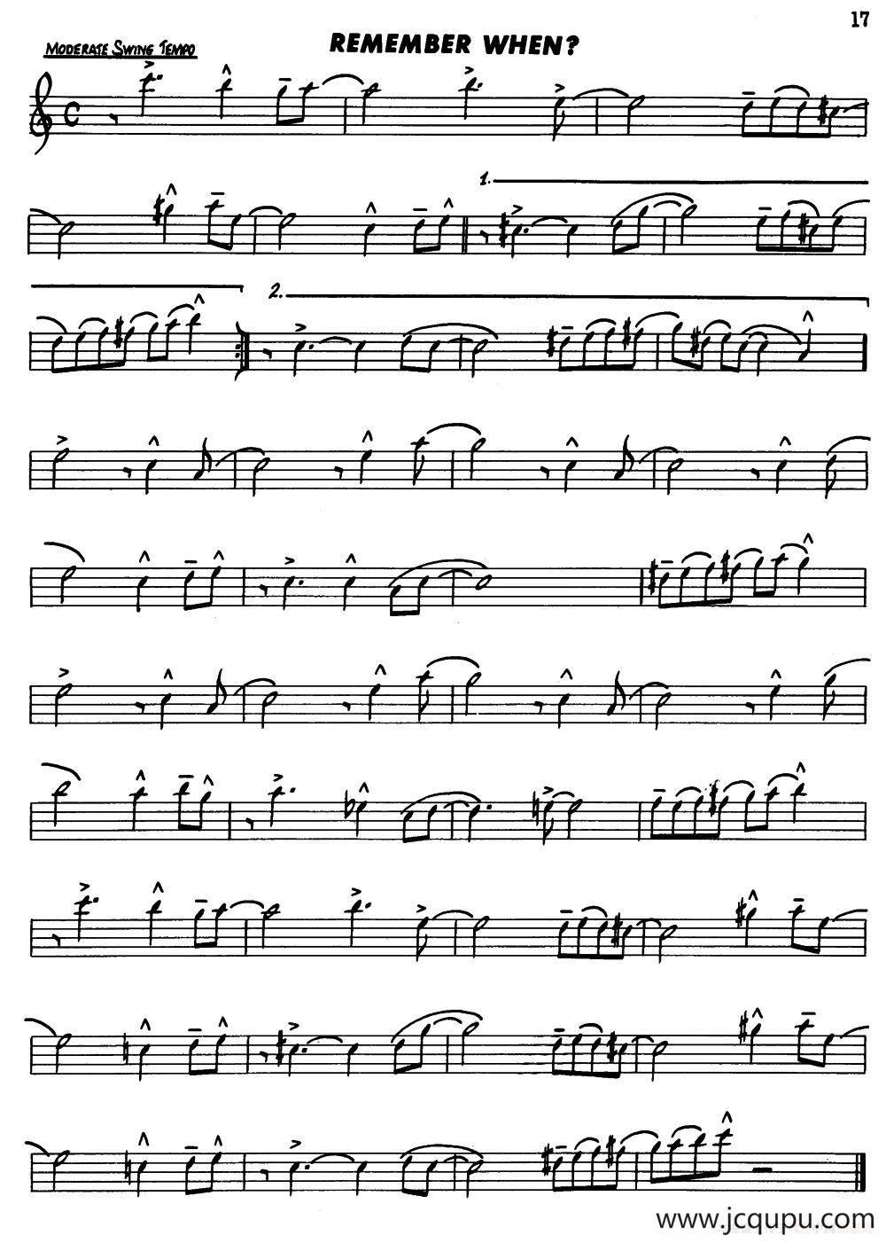 Basic Jazz Conception for saxophone（REMEMBER WHEH?）简谱