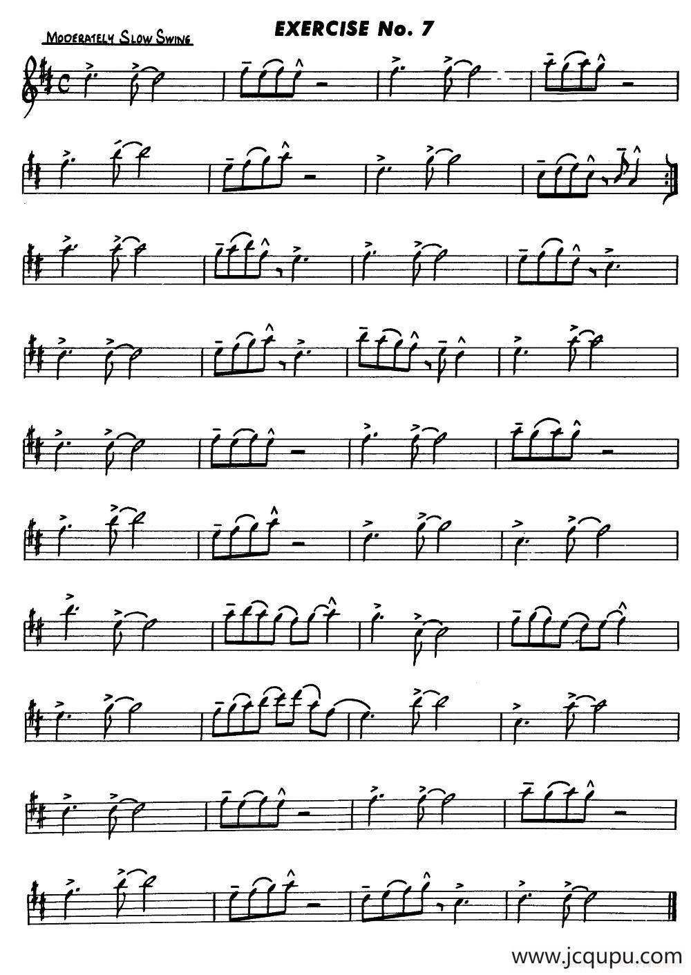 Basic Jazz Conception for saxophone（EXERCISE No.7）简谱