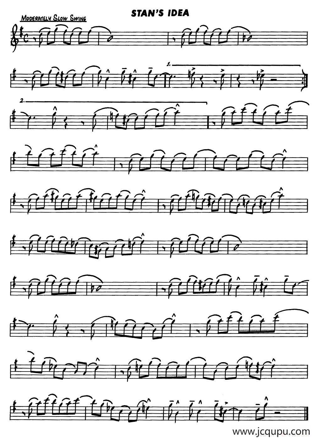 Basic Jazz Conception for saxophone（STAN'S IDEA）简谱