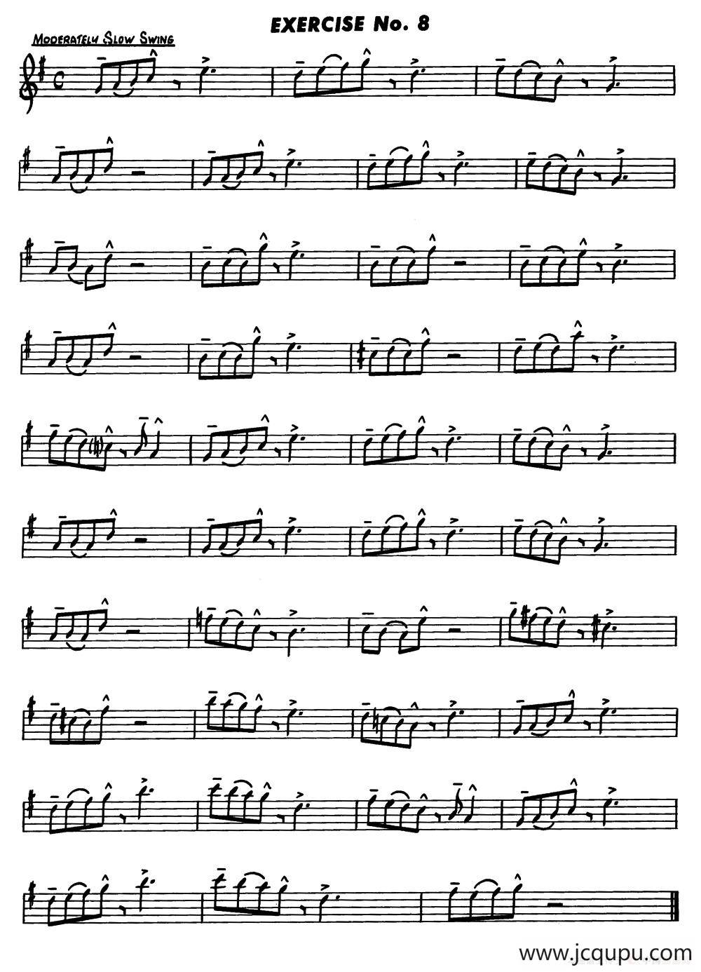 Basic Jazz Conception for saxophone（EXERCISE No.8）简谱
