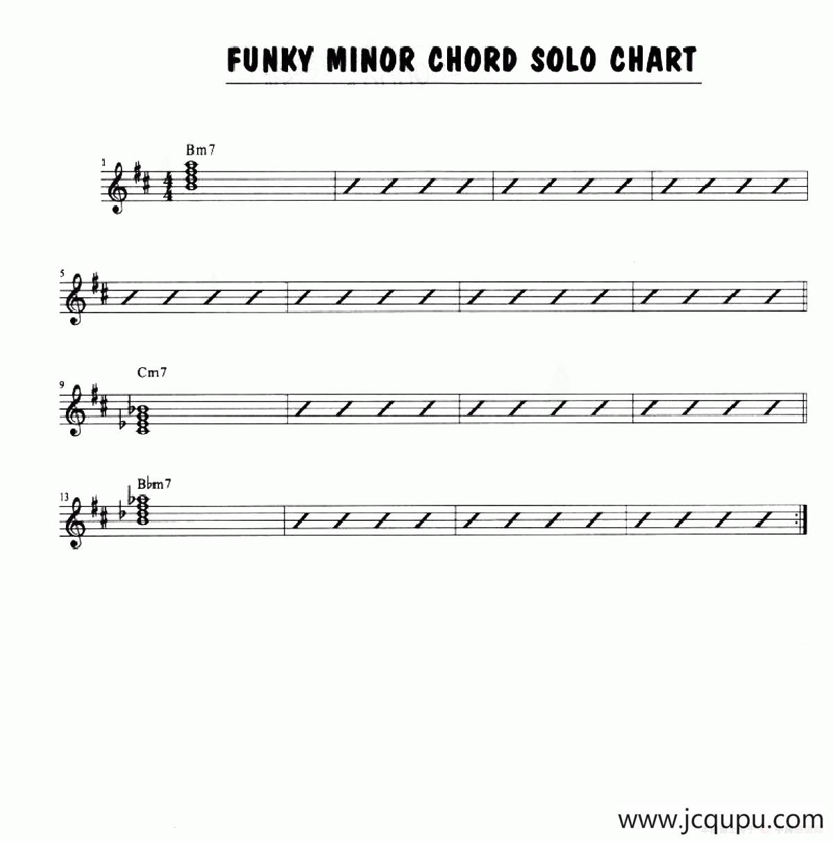Funky Minor Chord Solo Chart简谱