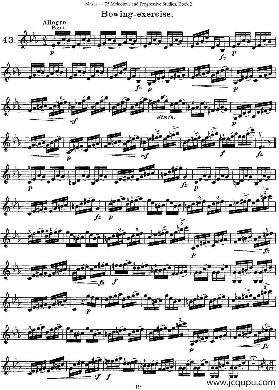 马扎斯小提琴练习曲 Op.36 第二册 华丽练习曲（43）简谱