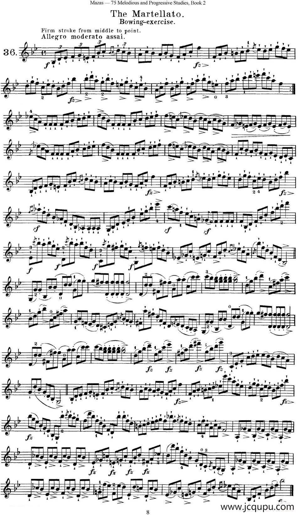 马扎斯小提琴练习曲 Op.36 第二册 华丽练习曲（36）简谱