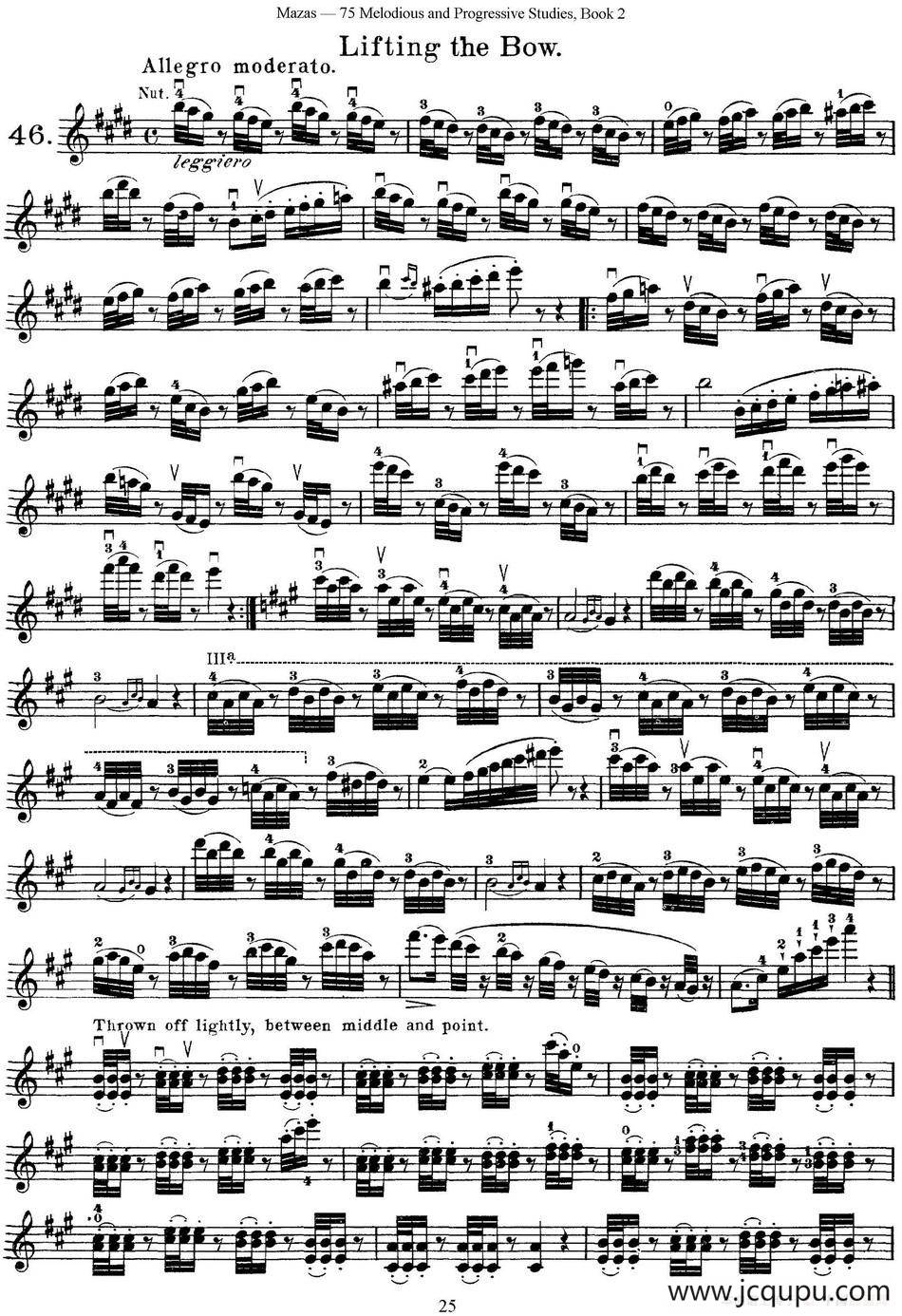 马扎斯小提琴练习曲 Op.36 第二册 华丽练习曲（46）简谱