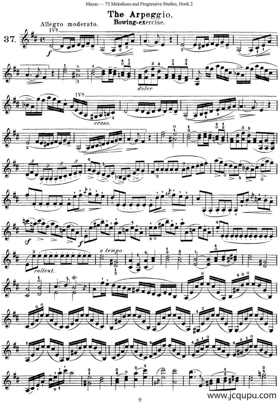 马扎斯小提琴练习曲 Op.36 第二册 华丽练习曲（37）简谱