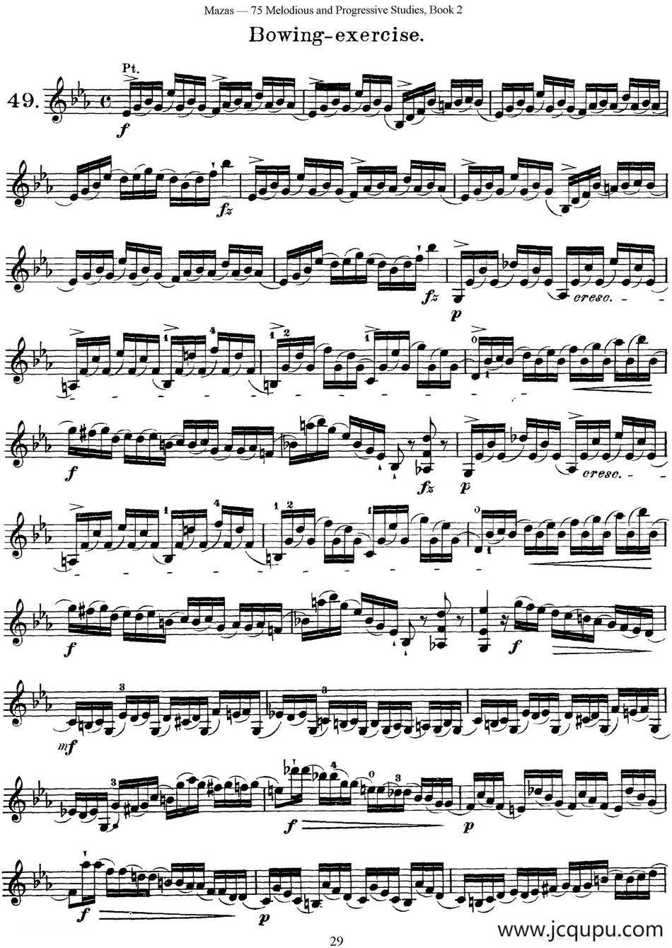 马扎斯小提琴练习曲 Op.36 第二册 华丽练习曲（49）简谱