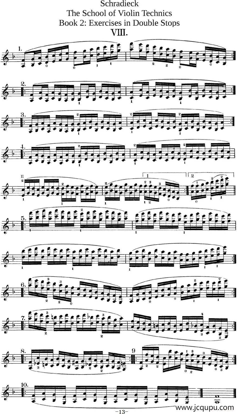 史拉迪克小提琴技术练习 第2册（Ⅷ）简谱