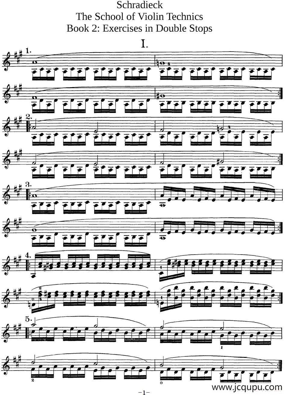 史拉迪克小提琴技术练习 第2册（Ⅰ）简谱