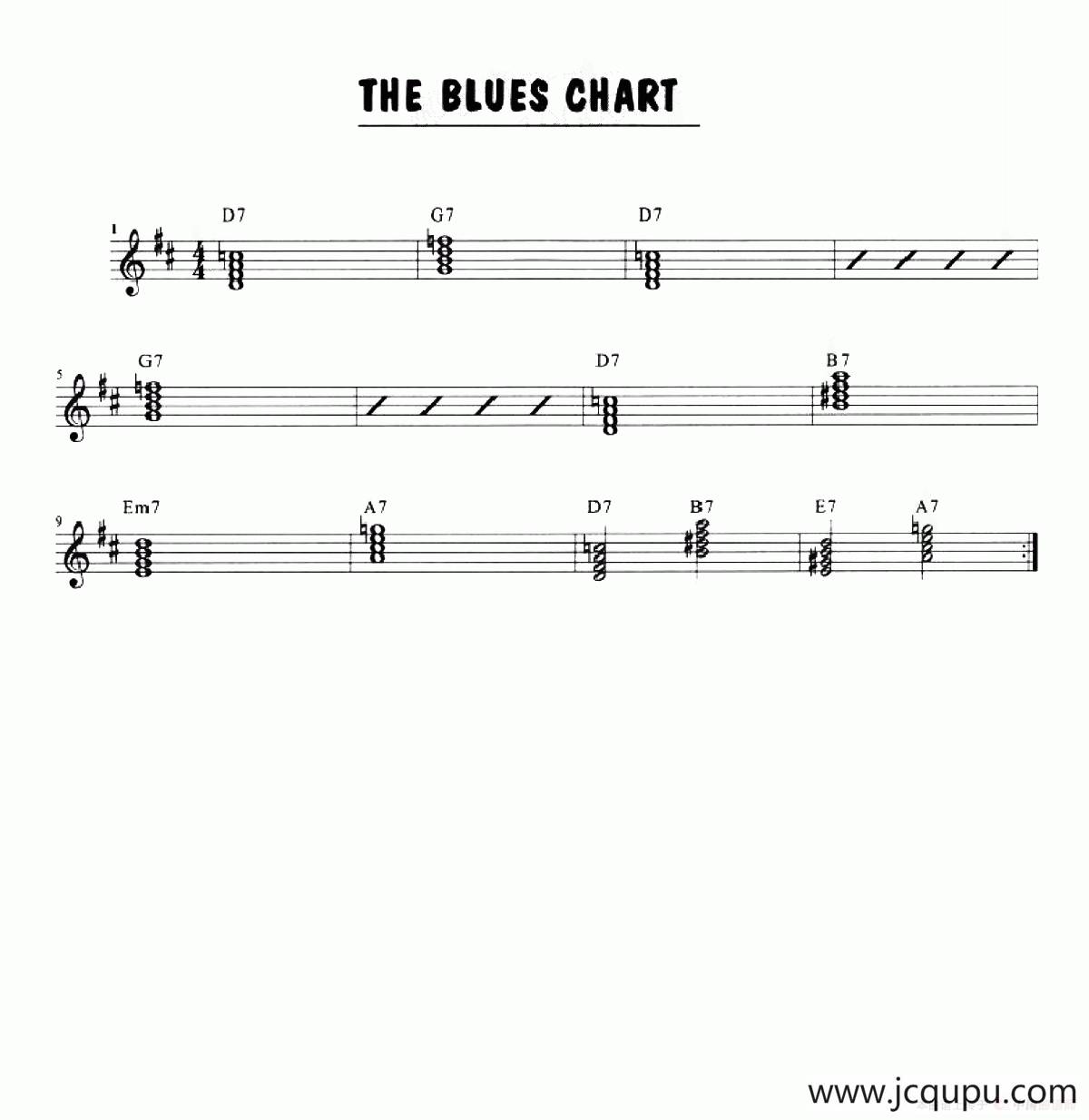 The Blues Solo Chart简谱