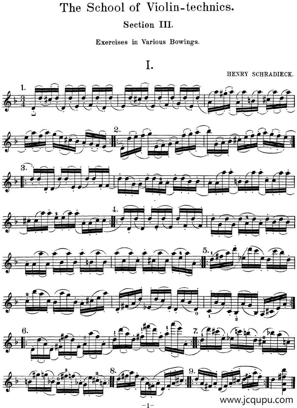史拉迪克小提琴技术练习 第3册（Ⅰ）简谱