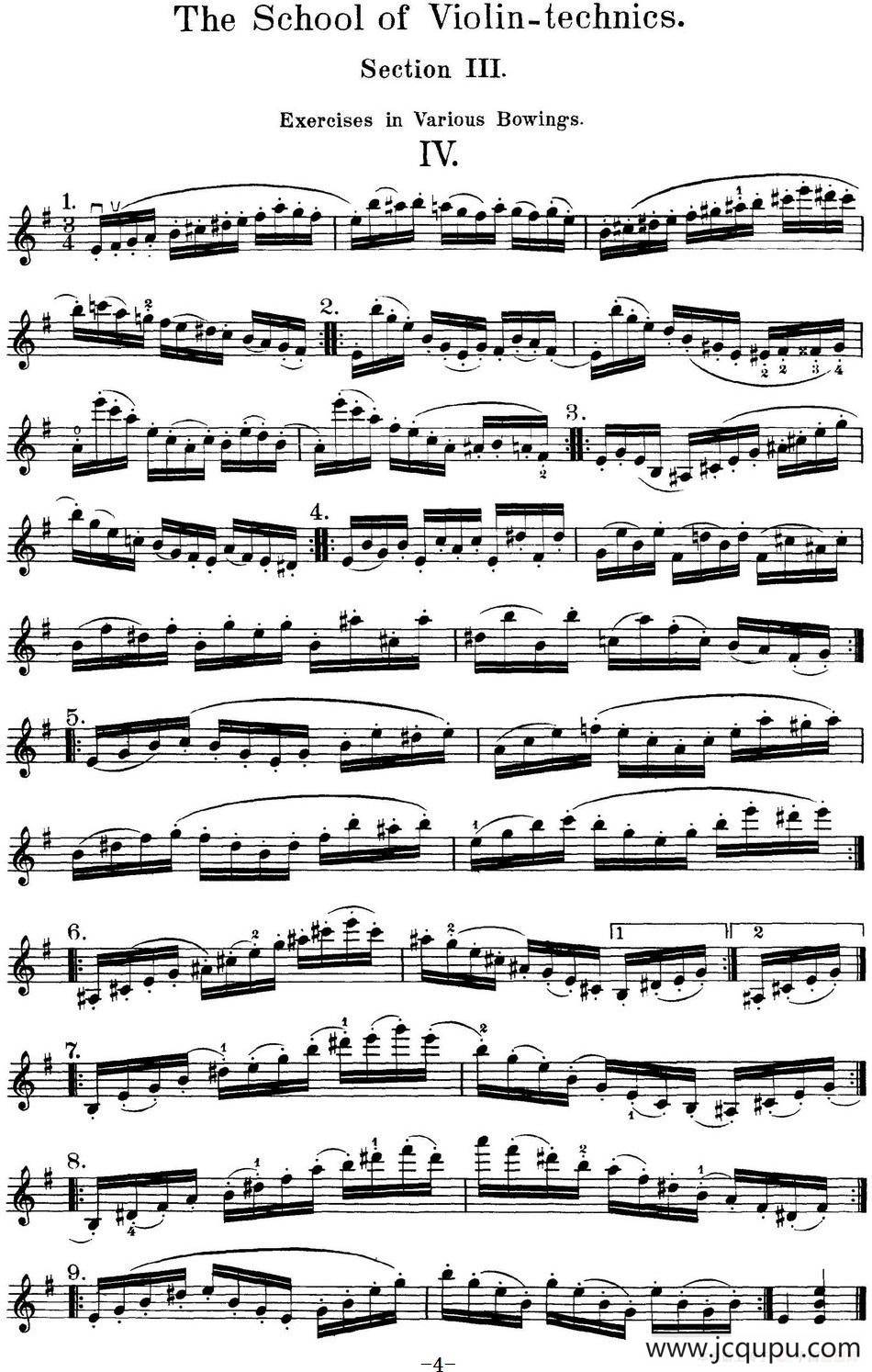 史拉迪克小提琴技术练习 第3册（Ⅳ）简谱