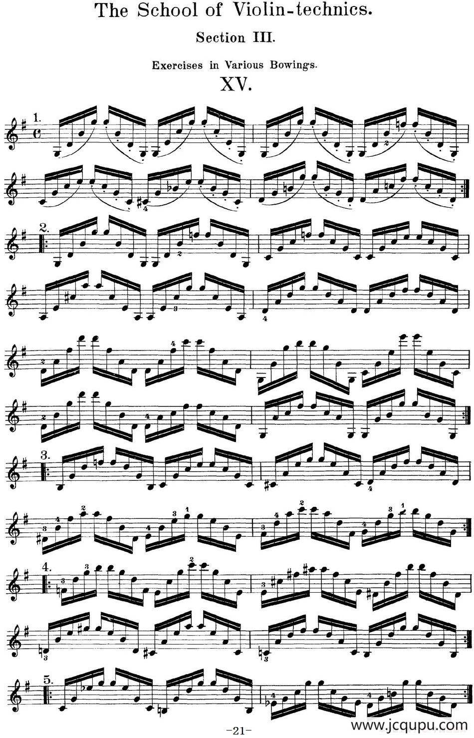 史拉迪克小提琴技术练习 第3册（XV）简谱