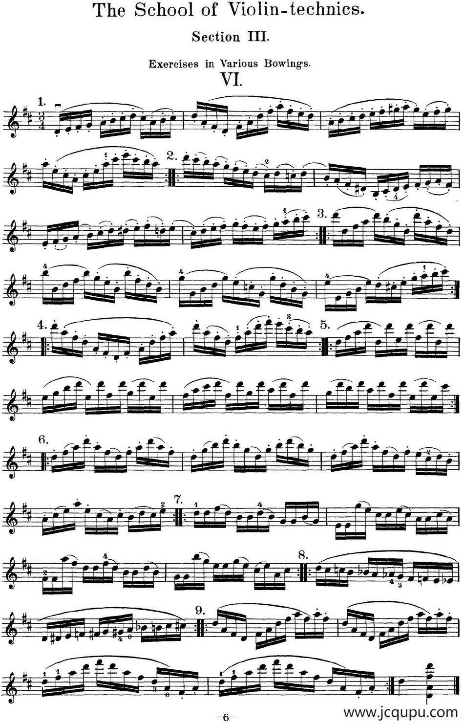 史拉迪克小提琴技术练习 第3册（Ⅵ）简谱