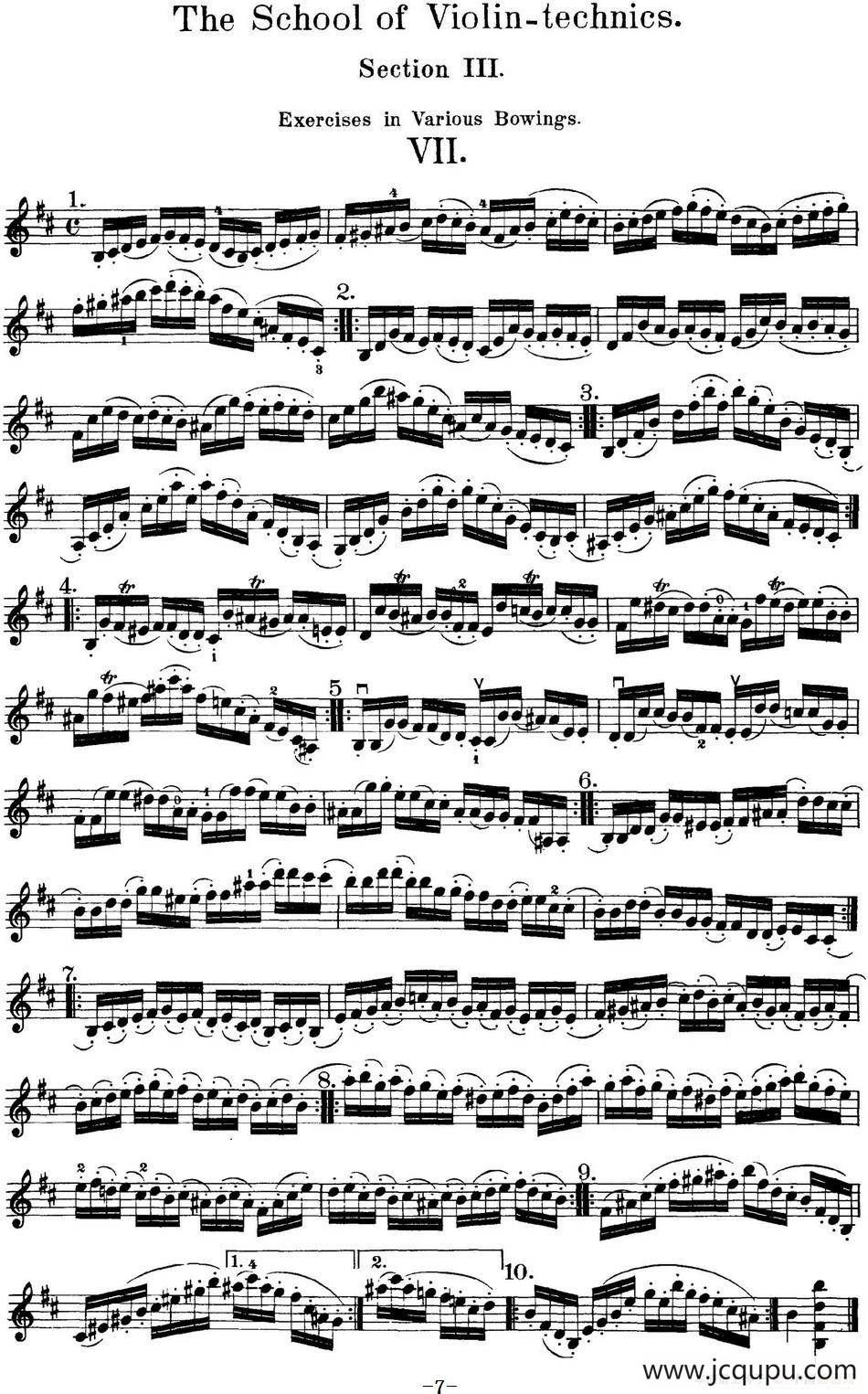 史拉迪克小提琴技术练习 第3册（Ⅶ）简谱