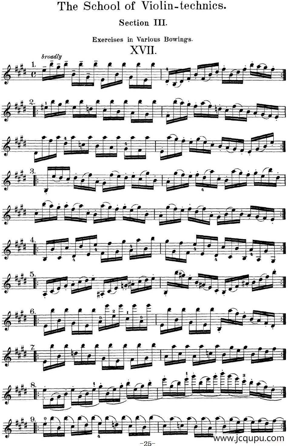 史拉迪克小提琴技术练习 第3册（XVII）简谱