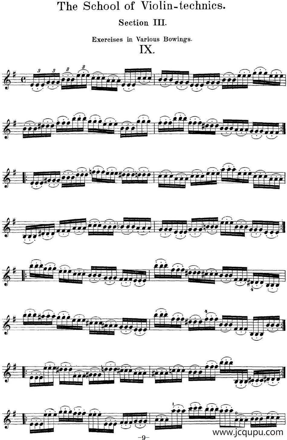 史拉迪克小提琴技术练习 第3册（Ⅸ）简谱