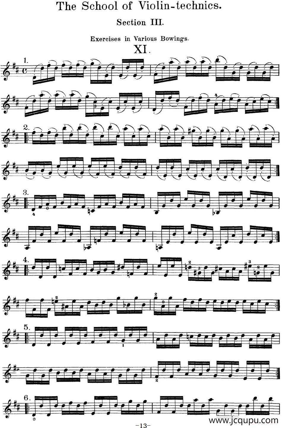 史拉迪克小提琴技术练习 第3册（Ⅺ）简谱