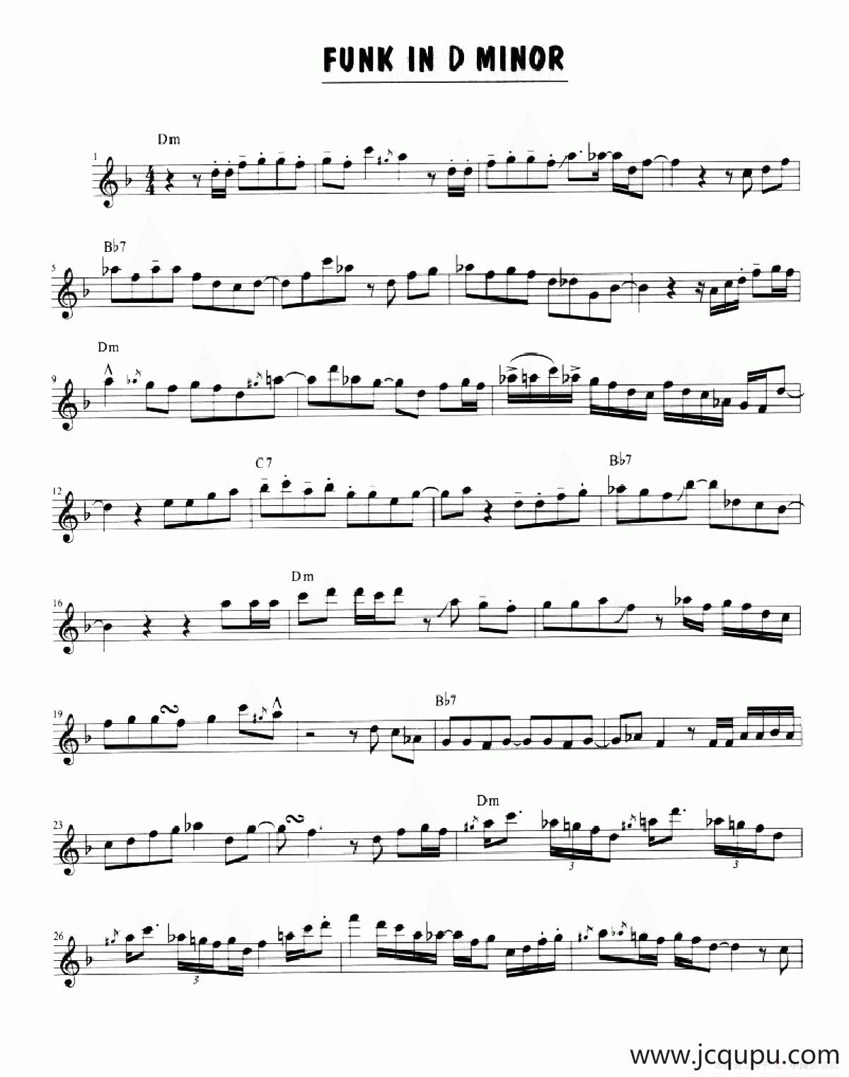 Funk In D Minor简谱