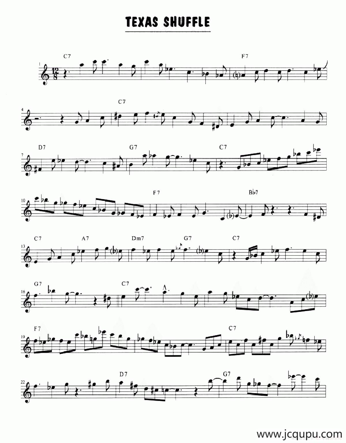Texas Shuffle简谱