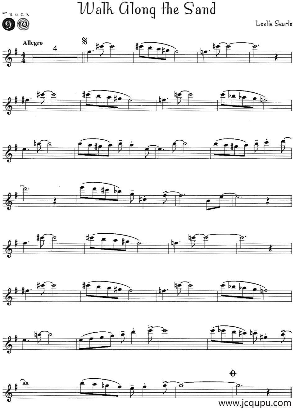 Walk Glong the Sand简谱