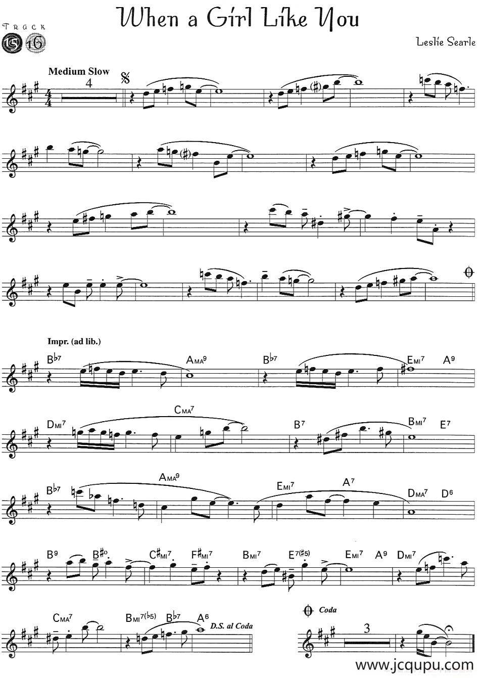 When a Girl Like you简谱