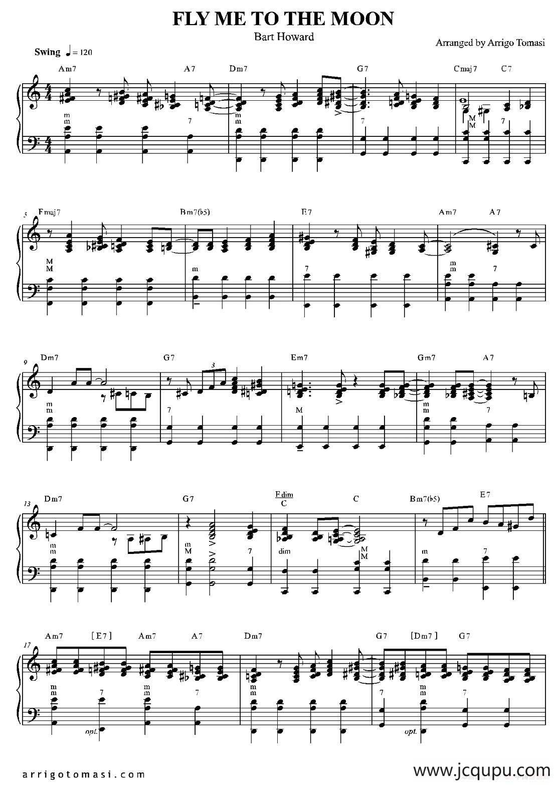FLY ME TO THE MOON（带我飞向月亮）（爵士手风琴）简谱