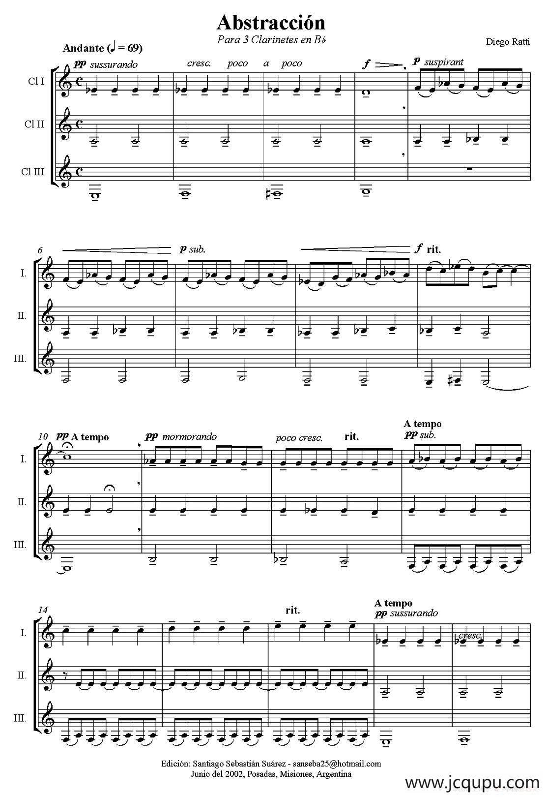 Abstraction（单簧管三重奏）简谱