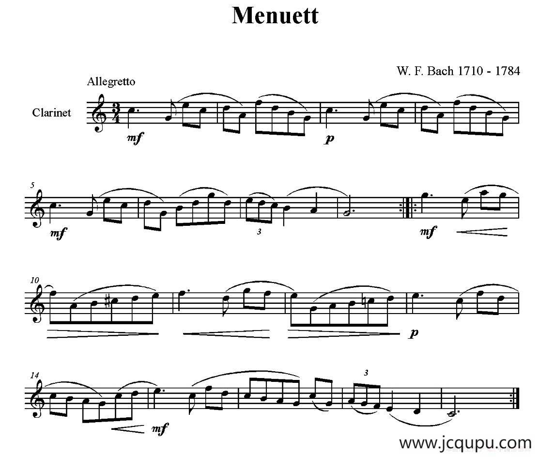 Menuett（单簧管）简谱