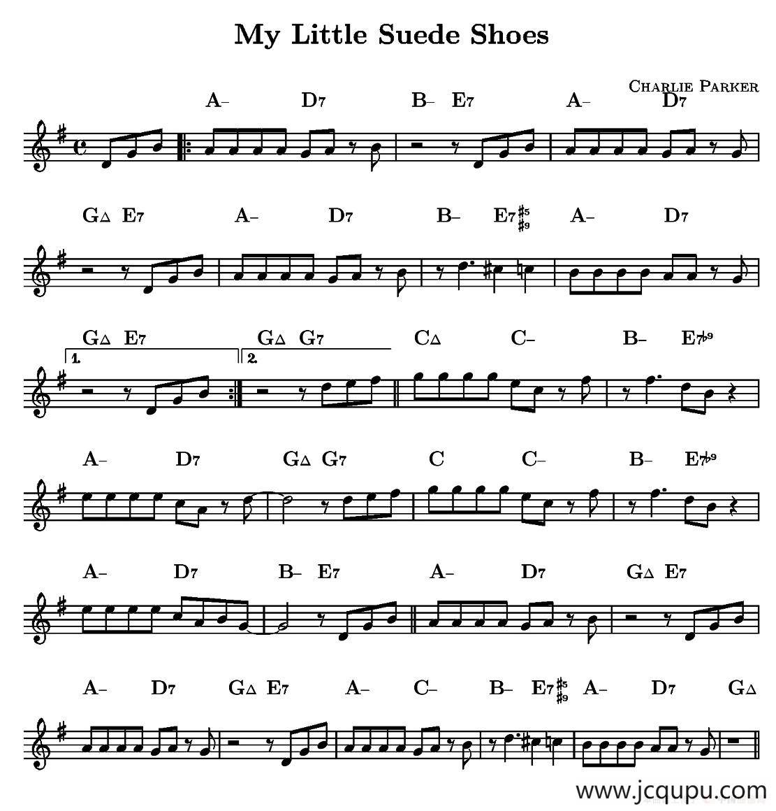 my little suede shoes（单簧管）简谱