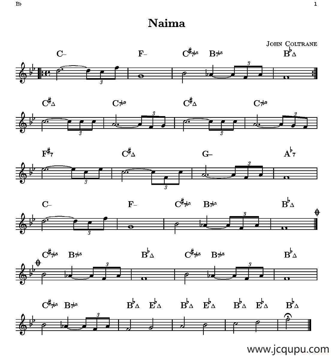 Naima（单簧管）简谱