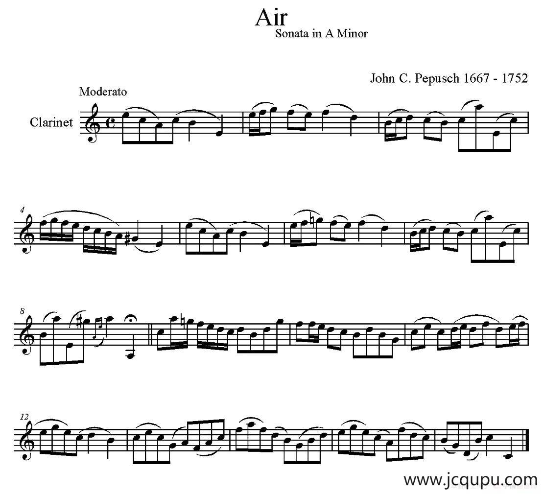 Air（单簧管）简谱