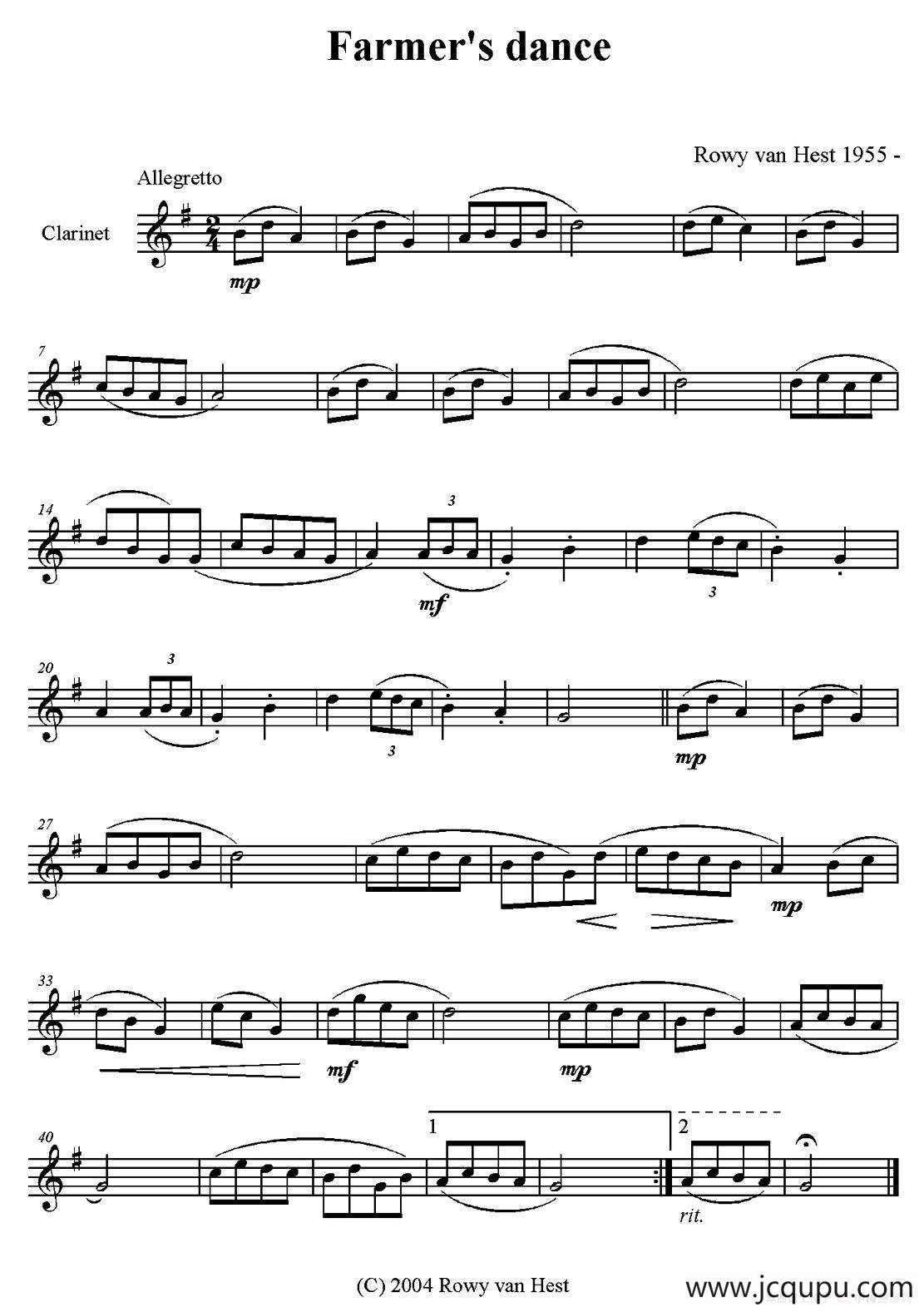 Farmer‘’s dance（单簧管）简谱