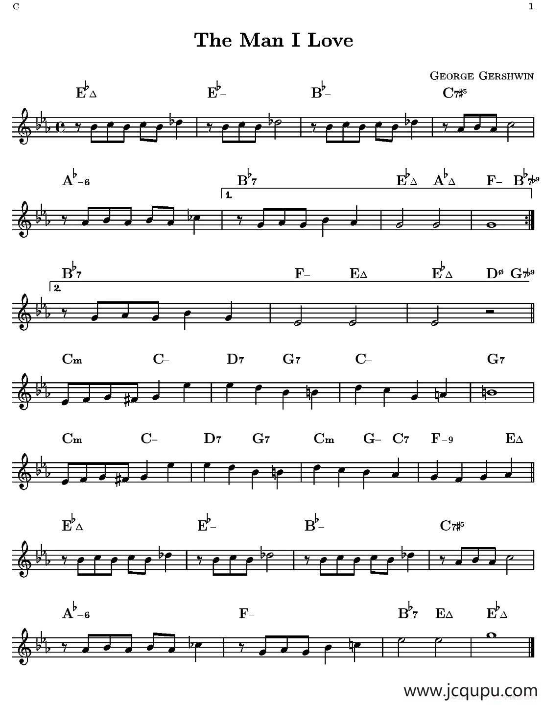 The Man I Love（单簧管）简谱